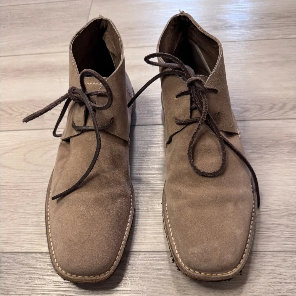 Yves Saint Laurent YSL Slp Desert Chukka Suede Boots Tan Mens 7.5 EU 40.5 Italy